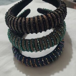 Set of Three Beaded Headbands